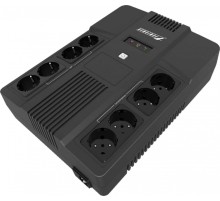 ИБП POWERMAN Brick 1000, линейно-интерактивный, 1000ВА, 600Вт, 4 евророзетки с резервным питанием, 4 евророзетки с фильтрацией, батарея 12В 9Ач 1 шт., 309мм х 202мм х 93мм, 5.6 кг./ UPS POWERMAN Brick 1000, line-interactive, 1000VA, 600W, 4 eurosockets wi