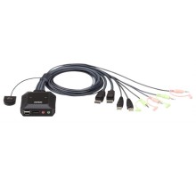 КВМ переключатель ATEN 2-Port USB DisplayPort Cable KVM Switch with Remote Port Selector