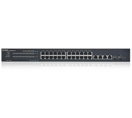 коммутатор Smart L3 Lite коммутатор Zyxel NebulaFlex XMG1930-30, rack 19", 24xRJ-45: 1/2.5G, 4xRJ-45: 1/2.5/5/10G, 2xSFP+