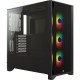 Корпус без блока питания/ Case Corsair iCUE 4000X RGB, Midi-Tower, TG, 3x120mm RGB, 1xUSB-A 3.2, 1xUSB 3.2 Type-C, E-ATX, ATX, mATX, mITX Black