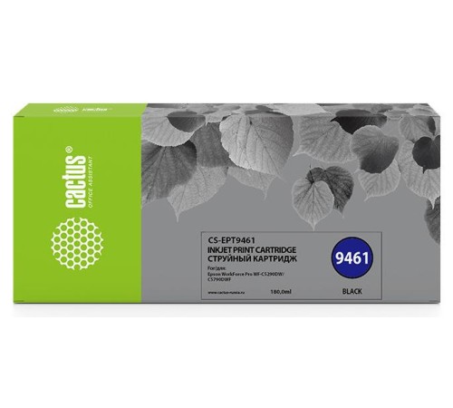 -/ Картридж струйный Cactus CS-EPT9461 T9461 черный (180мл) для Epson WF-C5290DW/WF-C5790DW