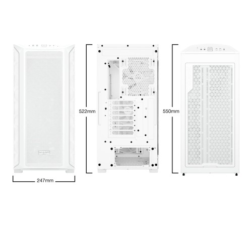 Корпус ПК без блока питания/ Case be quiet! SHADOW BASE 800 FX, Full-Tower, TG, 4x140mm ARGB, 2xUSB-A 3.2, 1xUSB 3.2 Type-C, E-ATX, ATX, mATX, mITX White