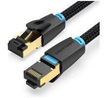 Патч-корд Vention прямой SFTP cat.8 RJ45 - 3м. Черный Тканевая оплетка