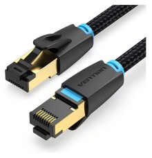 Патч-корд Vention прямой SFTP cat.8 RJ45 - 3м. Черный Тканевая оплетка