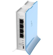 Точка доступа wi-fi MikroTik hAP lite with 650MHz CPU, 32MB RAM, 4xLAN, built-in 2.4Ghz 802.11b/g/n 2x2 two chain wireless with integrated antennas, RouterOS L4, tower case, PSU