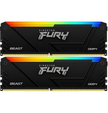 Память оперативная/ Kingston 64GB 3200MT/s DDR4 CL16 DIMM (Kit of 2) FURY Beast RGB