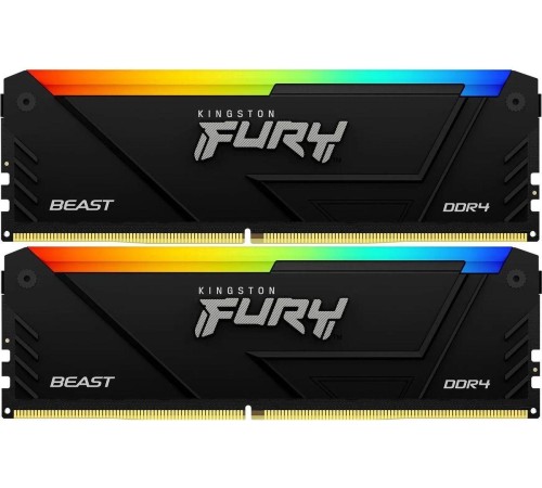 Память оперативная/ Kingston 64GB 3200MT/s DDR4 CL16 DIMM (Kit of 2) FURY Beast RGB Память оперативная/ Kingston 64GB 3200MT/s DDR4 CL16 DIMM (Kit of 2) FURY Beast RGB