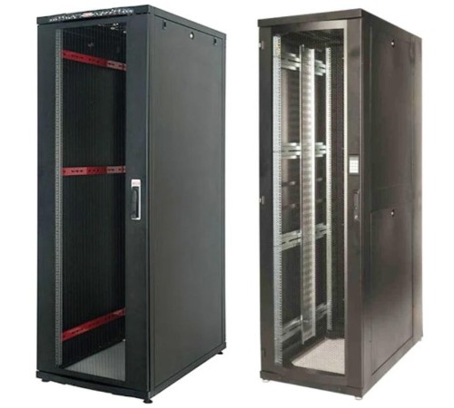 Шкаф серверный 48U 800*1200, перф.80%, черн./ Lande 48U W800mm D1200mm Free Standing 80% Perforated Front Door, 80% Perforated Split Rear Doors, 2х Split Side Panels, Toolless Removeable Top Panel, Castors and Leveling Feet ,4XPDU Holders , Baying Kit (1)