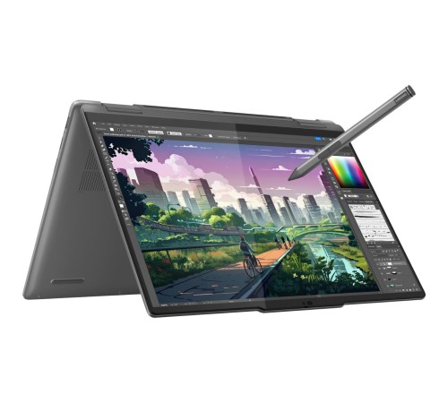Ноутбук/ Lenovo Yoga 7 2-in-1 14AHP9 14"(1920x1200 IPS)/Touch/AMD Ryzen 7 8840HS(3.3Ghz)/16384Mb/1024PCISSDGb/noDVD/Int:AMD Radeon 780M/Cam/BT/WiFi/71WHr/war 1y/1.49kg/storm grey/Win11Home + 65W, Pen, RU kbd Ноутбук/ Lenovo Yoga 7 2-in-1 14AHP9 14"(1920x1200 IPS)/Touch/AMD Ryzen 7 8840HS(3.3Ghz)/16384Mb/1024PCISSDGb/noDVD/Int:AMD Radeon 780M/Cam/BT/WiFi/71WHr/war 1y/1.49kg/storm grey/Win11Home + 65W, Pen, RU kbd