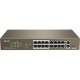 Коммутатор/ Tenda TEF1118P-16-150W Коммутатор неуправляемый PoE, 18 портов, 16х100 Мбит/с, 2x1 Гбит/с, PoE 16х30 Вт (до 130Вт), установка в стойку