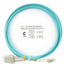 Патч-корд ВО Cabeus FOP-50-LC-SC-3m Шнур оптический duplex LC-SC 50/125 mm OM3 3м LSZH
