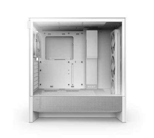 Корпус ПК без блока питания/ Case NZXT H5 Flow RGB, Midi-Tower, TG, 4x120mm RGB, 1xUSB-A 3.2 + 1xUSB-C 3.2, E-ATX, ATX, mATX, mITX White
