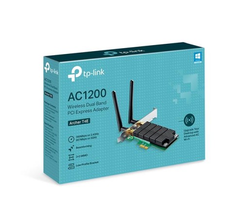 сетевой адаптер Tp-Link Archer T4E, AC1200 Dual Band Wi-Fi PCI Express Adapter