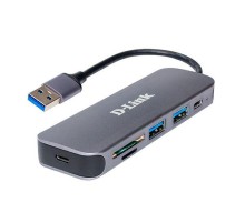Концентратор USB D-Link DUB-1325/A1A, 2-port USB 3.0, USB Type-C port, SD and microSD card slots Hub.2 downstream USB type A (female) ports, 1 downstream USB type C (female) port, 1 upstream USB type A (male), 1 SD