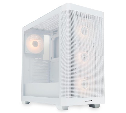 Корпус без блока питания/ Case HSPD M740, Mesh Mid Tower, White, TG, 0.6 SPCC, 4x120mm ARGB (M1) E-ATX, ATX, mATX, mITX 170/400/200mm 4x2.5", 2x3.5", 7xPCI 1xUSB-A 3.0, 1xUSB-C 3.0 460x218x450mm Корпус без блока питания/ Case HSPD M740, Mesh Mid Tower, White, TG, 0.6 SPCC, 4x120mm ARGB (M1) E-ATX, ATX, mATX, mITX 170/400/200mm 4x2.5", 2x3.5", 7xPCI 1xUSB-A 3.0, 1xUSB-C 3.0 460x218x450mm