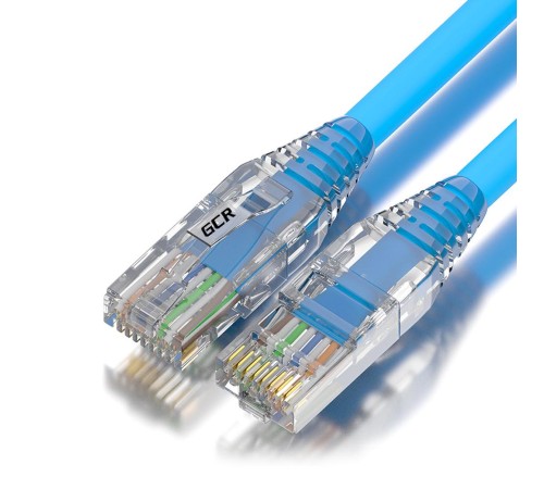 GCR Патч-корд 0.3m LSZH UTP кат.5e, синий, коннектор ABS, 24 AWG, ethernet high speed 1 Гбит/с, RJ45, T568B, GCR-52943