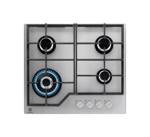 Встраиваемые газовые панели ELECTROLUX/ Газовая варочная поверхность - газ на стекле, 2 чугунных держателя, газконтроль варочной поверхности, интегрированный автоподжиг варочной поверхности, конфорки: Конфорка ускоренного нагрева, средней мощности, Конфор