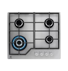 Встраиваемые газовые панели ELECTROLUX/ Газовая варочная поверхность - газ на стекле, 2 чугунных держателя, газконтроль варочной поверхности, интегрированный автоподжиг варочной поверхности, конфорки: Конфорка ускоренного нагрева, средней мощности, Конфор
