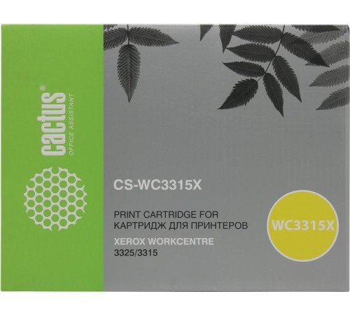 -/ Картридж лазерный Cactus CS-WC3315X 106R02310 черный (5000стр.) для Xerox WorkCentre 3315/3325