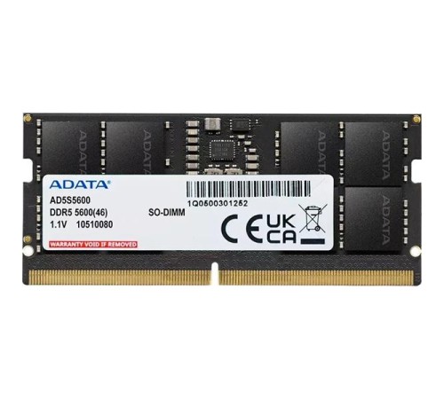 Оперативная память ADATA DDR5 SO-DIMM 8GB 5600MHz 1*8GB 46-45-45 SINGLE TRAY