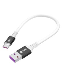 GCR Кабель 0.5m, TypeC POWER DELIVERY 60 W, 5A max, быстрая зарядка, белый TPE, AL case черный, белый ПВХ, 28/22 AWG, GCR-53655