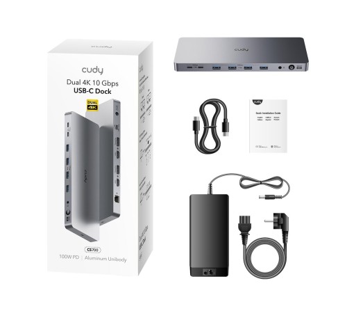 Станция докирования/ 13-IN-1 10Gbps USB-C Dual 4K Docking Station   150W PSU