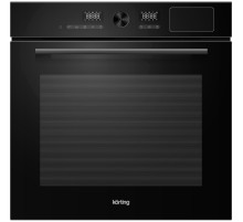 Электрический духовой шкаф KORTING/ Электрический духовой шкаф KORTING, 60 см, функция пара, объем 72 л, сенсорное управление, LED дипсплей, 13 режимов, 28 автоматических режимов, телескопические направляющие (1 уровень), электронный таймер, термощуп, LED