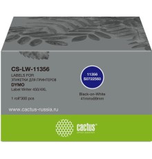 -/ Этикетки Cactus CS-LW-11356 сег.:89x41мм черный белый 300шт/рул Dymo Label Writer 450/4XL