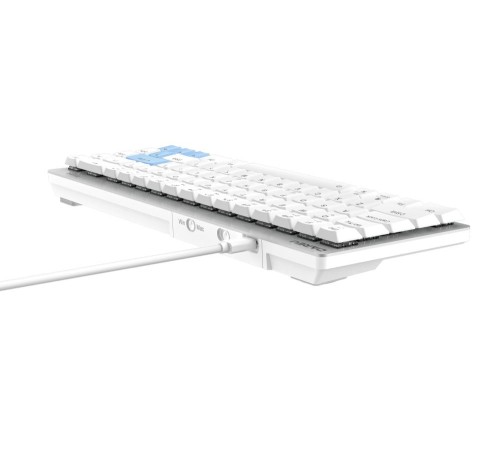 Клавиатура беспроводная Dareu EK868 White-Blue (белый/голубой), подключение: проводное+Bluetooth, свитчи: ультратонкие Kailh-Dareu Red (linear)
