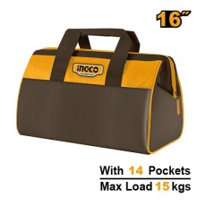 Сумка для инструмента Ingco HTBG281628 Размер: 16",Макс. нагр: 15Кг, 6 + 8 карманов
