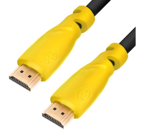 Greenconnect Кабель 1.0m HDMI версия 2.0, HDR 4:2:2, Ultra HD, 4K 60 fps 60Hz/5K*30Hz, 3D, AUDIO, 18.0 Гбит/с, 28/28 AWG, OD7.3mm, тройной экран, черный, желтые коннекторы, GCR-HM341-1.0m Greenconnect Кабель 1.0m HDMI версия 2.0, HDR 4:2:2, Ultra HD, 4K 60 fps 60Hz/5K*30Hz, 3D, AUDIO, 18.0 Гбит/с, 28/28 AWG, OD7.3mm, тройной экран, черный, желтые коннекторы, GCR-HM341-1.0m