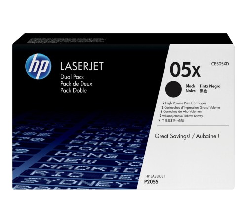 Тонер-картридж набор из 2 шт/ HP LaserJet CE505X Dual Pack Black Print Cartridge Тонер-картридж набор из 2 шт/ HP LaserJet CE505X Dual Pack Black Print Cartridge