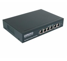 PoE Коммутатор OSNOVO SW-20600/A(80W) Passive PoE коммутатор Fast Ethernet на 6 портов. Порты: 4 х FE (10/100 Base-T, 52V 4,5(+) 7,8(–)) совместимы с PoE (IEEE 802.3af/at), 2 x FE (10/100 Base-T) Uplink. Совместим с