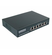 PoE Коммутатор OSNOVO SW-20600/A(80W) Passive PoE коммутатор Fast Ethernet на 6 портов. Порты: 4 х FE (10/100 Base-T, 52V 4,5(+) 7,8(–)) совместимы с PoE (IEEE 802.3af/at), 2 x FE (10/100 Base-T) Uplink. Совместим с