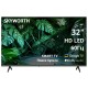 Телевизор ЖК 32'' Skyworth 32", HD, 200Nit, Google TV, DVB-T2/C/S2, 2.0 ch Sound 10W*2, 60Hz, 2 HDMI, 2 USB, Digital Audio Output, LAN, Composite output, CI, Выход для наушников, 2 Pole, безрамочный дизайн, 2025