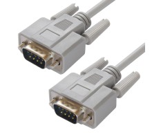 Greenconnect Кабель 1.5m 0-модемный COM RS-232 линковочный, DB9/DB9  9M/9M, серый, 30 AWG, GCR-50657