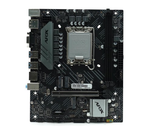 Материнская плата/ MB AFOX INTEL B760 s1700, 2xDDR4(64GB), 1xPCIe 4.0x16, 1xPCIe x1, 1xMPCIe, 1xHDMI, 1xD-Sub, 1xLAN(1GbE), 3xSATA, 1xM.2, 4xUSB 3.0, 2xUSB 2.0, 2xPS/2, mATX Материнская плата/ MB AFOX INTEL B760 s1700, 2xDDR4(64GB), 1xPCIe 4.0x16, 1xPCIe x1, 1xMPCIe, 1xHDMI, 1xD-Sub, 1xLAN(1GbE), 3xSATA, 1xM.2, 4xUSB 3.0, 2xUSB 2.0, 2xPS/2, mATX