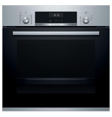 Встраиваемая электрическая духовка BOSCH Serie 6, Духовой шкаф с паровой чашей, нержавеющая сталь, 8 режимов, 2-х слойное остекление, цифровый дисплей, утапливаемые переключатели, галогенное освещение, 10 автоматических программ, очистка паром Cleaning As