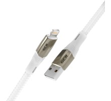 GCR Кабель 1.7m для iPod, iPhone, iPad series MERCEDES, WHITE NYLON, MFI, GCR-52578