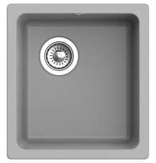 Кухонная мойка RIVELATO RIVELATO Мойка BERKANA 35 1-чаш 415*455, монтаж: универсальный, материал: кварц, цвет серый металлик