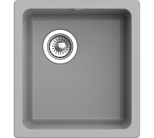 Кухонная мойка RIVELATO RIVELATO Мойка BERKANA 35 1-чаш 415*455, монтаж: универсальный, материал: кварц, цвет серый металлик
