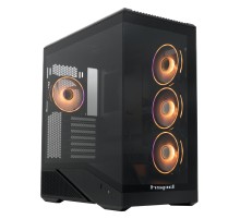 Корпус без блока питания/ Case HSPD F711, Panoramic Full Tower, Black, TG, 0.7 SPCC, 4x120mm ARGB (FN027) ATX, mATX, mITX 190/420/280mm 2x2.5", 2x3.5", 7xPCI 1xUSB-A 3.0, 1xUSB-C 445x235x475mm