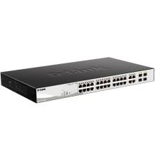 Коммутатор/ DGS-1210-28MP/F Smart L2 Switch 24х1000Base-T PoE, 4хCombo 1000Base-T/SFP, PoE Budget 370W, Compact CLI