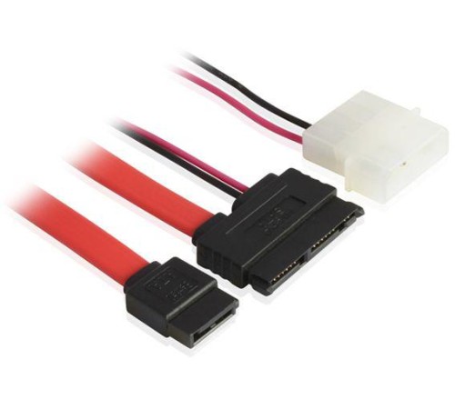Комплект 0.5 m SATA-кабелей micro Greenconnect GC- ST307 micro SATA 16pin AM / SATAII до 3Gbps 7pin AF / Molex 4pin AM, пакет