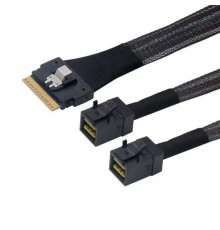 Кабель/ SAS SFF-8654 8i to 2xHDminiSAS SFF-8643 Cable,0.8m(SAS 4.0)