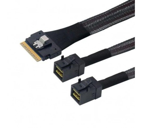 Кабель/ SAS SFF-8654 8i to 2xHDminiSAS SFF-8643 Cable,0.8m(SAS 4.0)