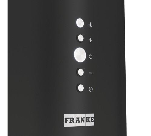 Вытяжка Franke/ Best, Цилиндрическая островная вытяжка REEF 35 BK, 35 см, 750 м3/ч, электронное управление, LED освещение, 66 дБ, Угольный фильтр Ф-10 (опция), цвет черный