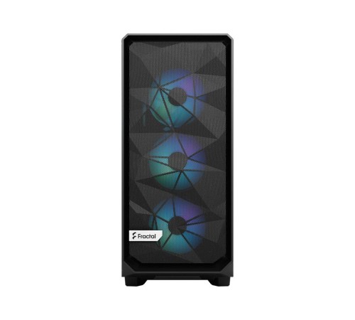 Корпус ПК без блока питания/ Case Fractal Design Meshify 2 Compact Lite RGB TG Light Tint, Midi-Tower, 4x120mm RGB, 2xUSB-A 3.2 ATX, mATX, mITX Black