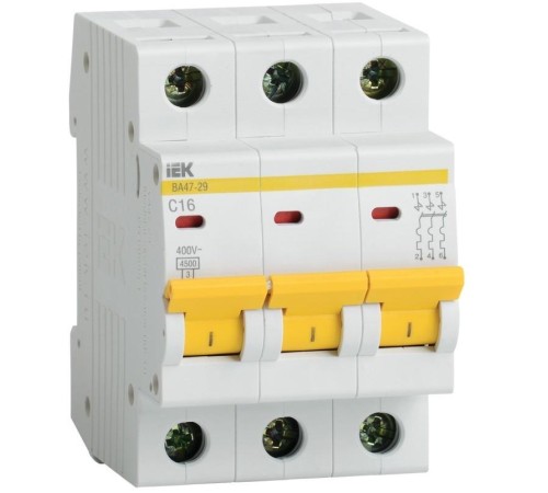 KARAT Авт. выкл. ВА47-29 3P B 16А 4,5кА IEK