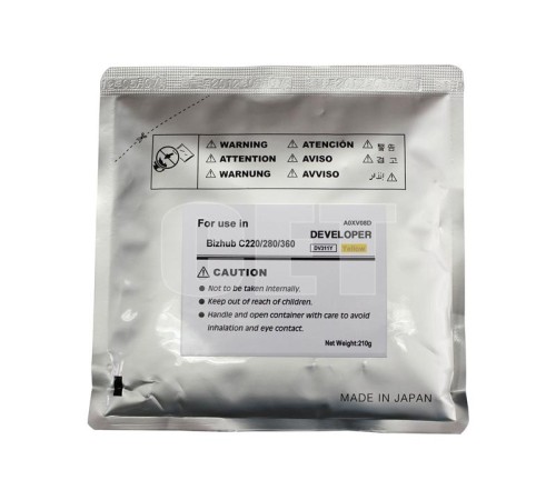 Тонеры и девелоперы Девелопер для KONICA MINOLTA Bizhub C220/C280/C360 (CET) Yellow, 210г/пак, 114000 стр., CET8435 Тонеры и девелоперы Девелопер для KONICA MINOLTA Bizhub C220/C280/C360 (CET) Yellow, 210г/пак, 114000 стр., CET8435